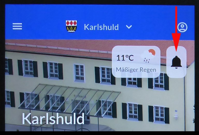 Karlshuld App - Glockensymbol