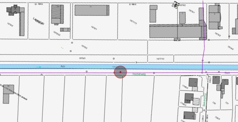 Sperrung Feldweg an der Ach - Richtung Hundeheim Sperrung Feldweg an der Ach - Richtung Hundeheim